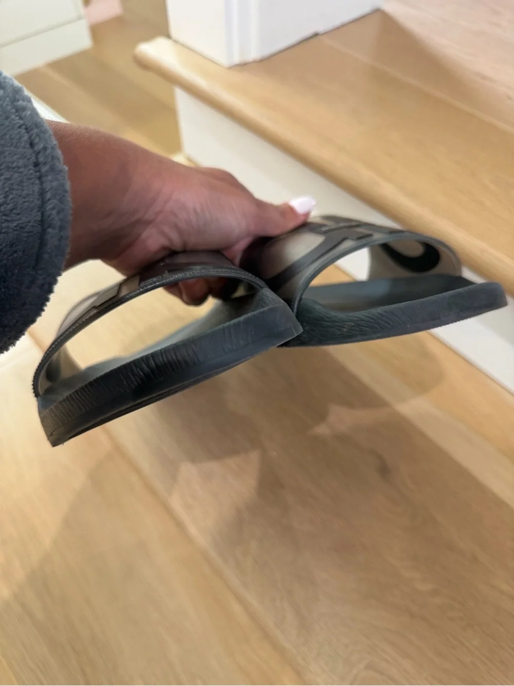 Salvatore Ferragamo Black Logo Slide Sandal